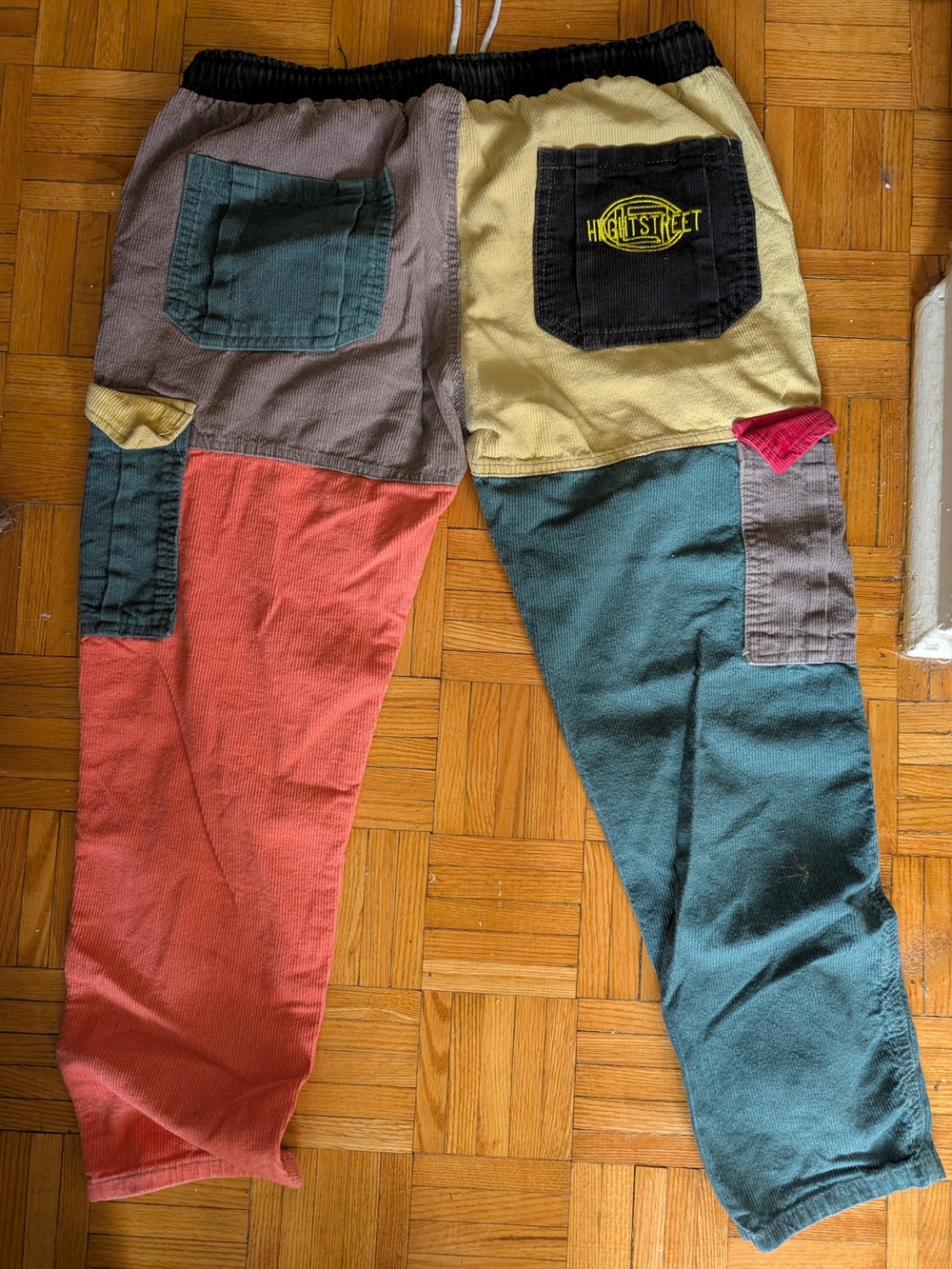 Aelfric Eden Style Colorblock Corduroy Patchwork Pants - Multicolor - Picture 2 of 3